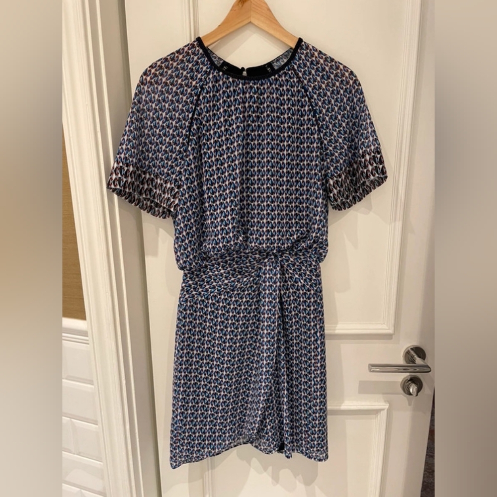 Reiss Blue / Red Short Sleeved Dress